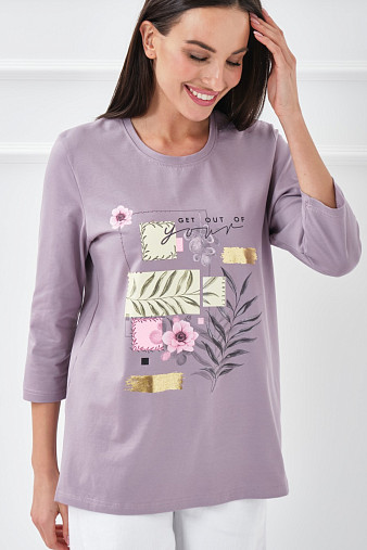 Лонгслив Элис рукав 3/4 светло-лиловый