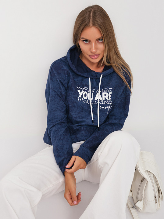 Толстовка женская Винтаж индиго