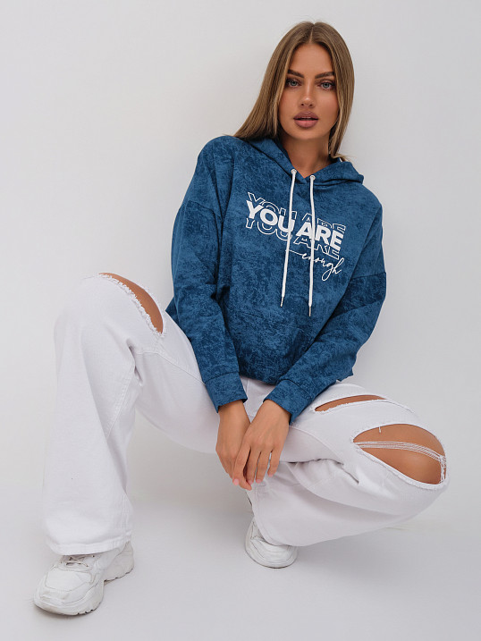 Толстовка женская Винтаж петроль