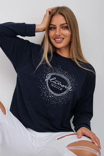 Джемпер жен. Гламур ангора синий