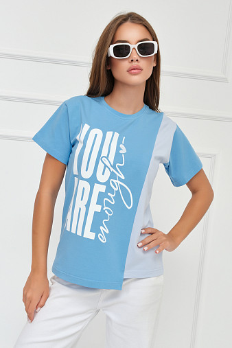 Футболка женская Рефлекс голубой/св.голубой