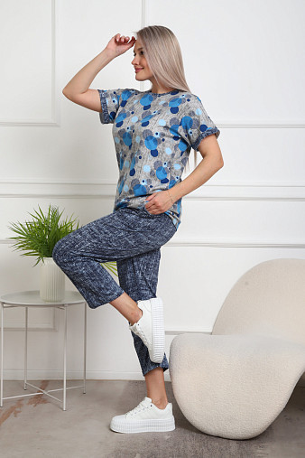 Костюм женский Линда джинс/круги