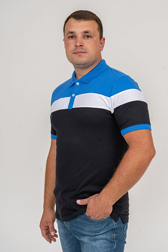 Рубашка-Поло арт.5903 комб. голубой