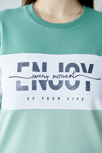 Толстовка женская Триада аква/мята