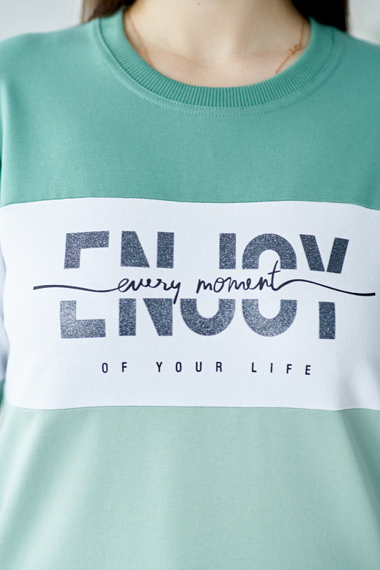 Толстовка женская Триада аква/мята