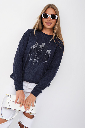 Джемпер жен. Сити ангора синий