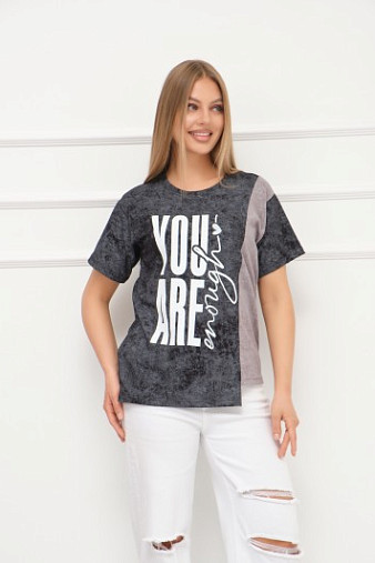 Футболка женская Рефлекс антрацит/серый