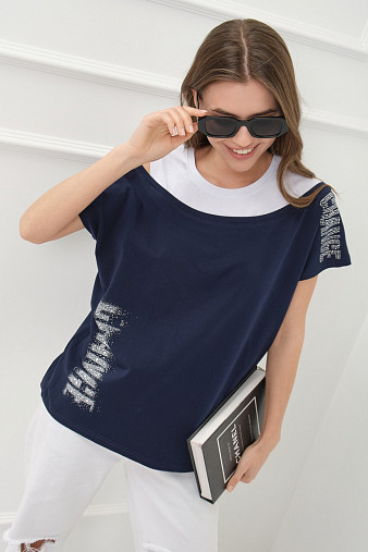 Футболка женская Мирэль т.синий