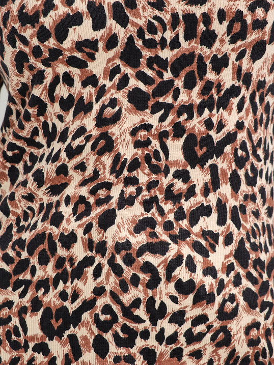 Лонгслив Флирт коричневый/леопард