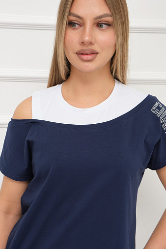 Платье женское Мирэль со стразами т.синий