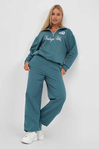 Костюм женский Верона однотонный изумруд