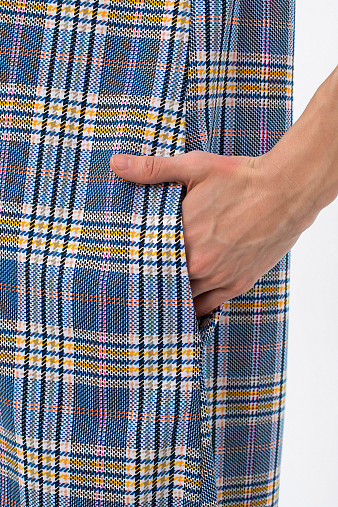 Халат Анна синий/клетка