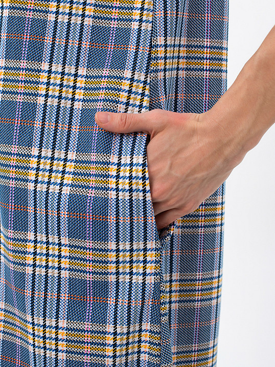 Халат Анна синий/клетка